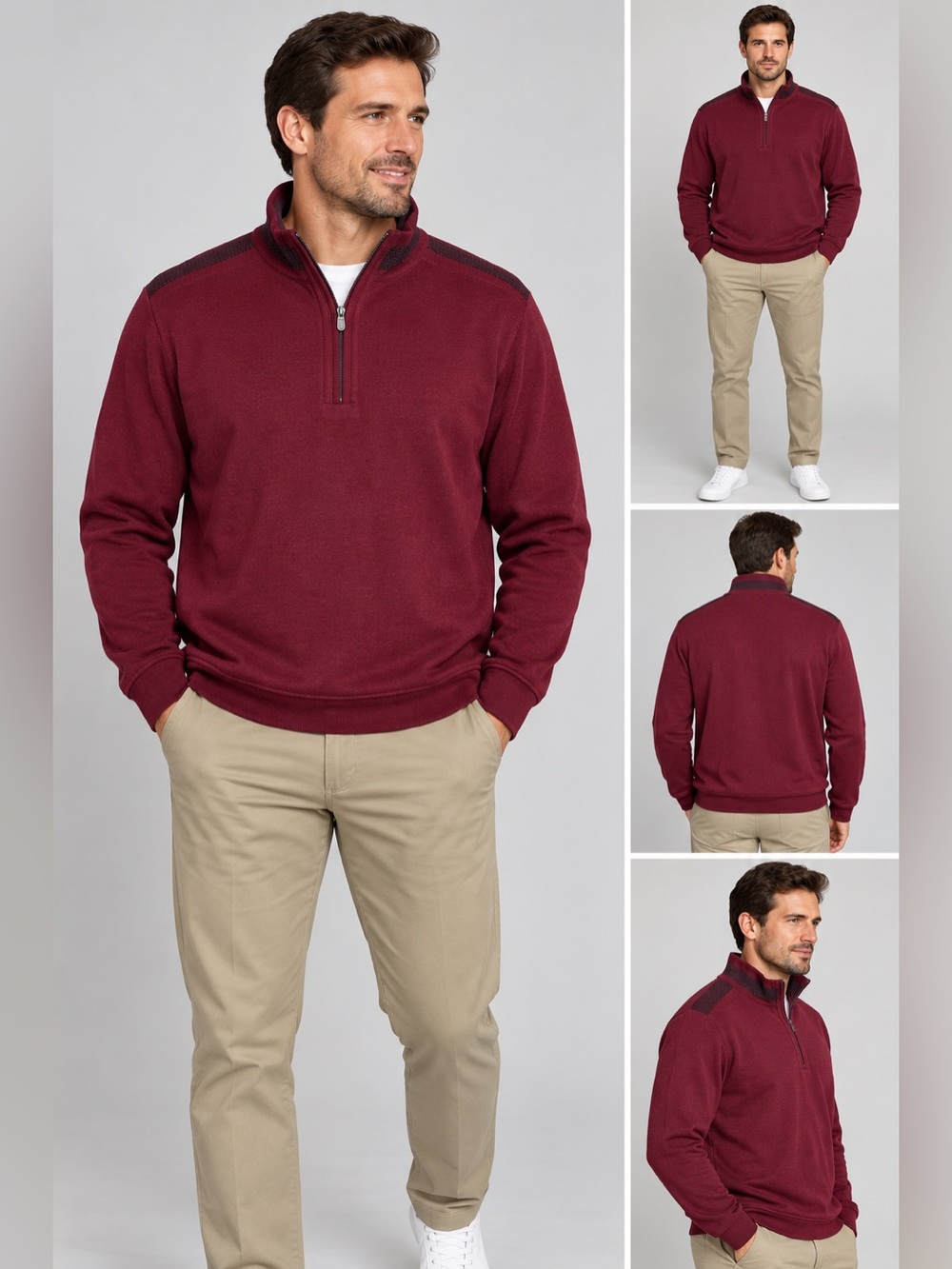 St. Croix Men’s XL Burgundy 1/4 Zip Pullover Made in USA
